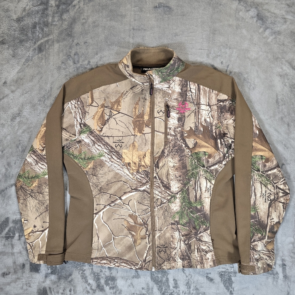 Y2K Realtree Xtra Camo Camouflage Softshell Jacket Woman's Size Medium